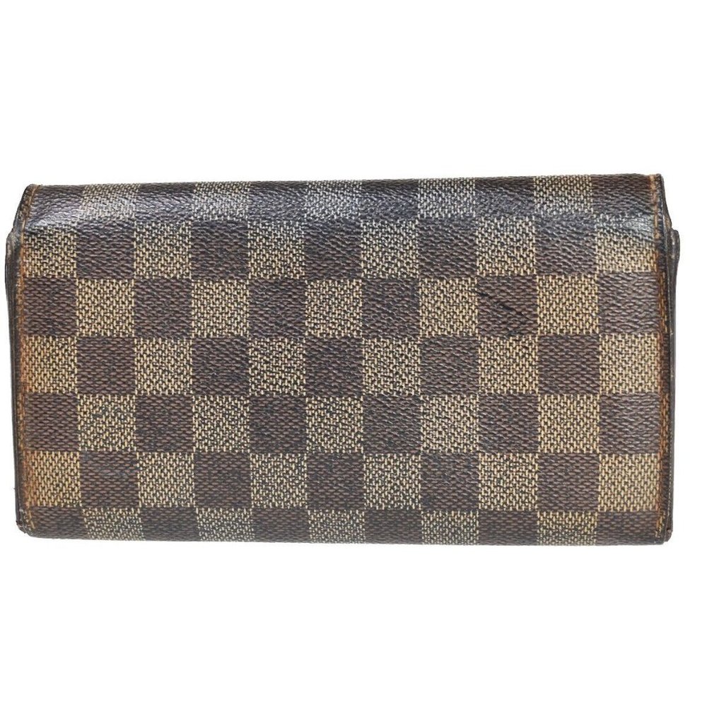 Authentic LOUIS VUITTON Portefeuille Sarah Long Bifold Wallet Damier Brown